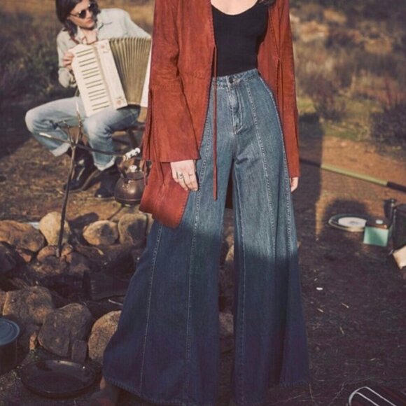 Free People Gilmore Wide Leg Denim Jeans - Picture 4 of 8